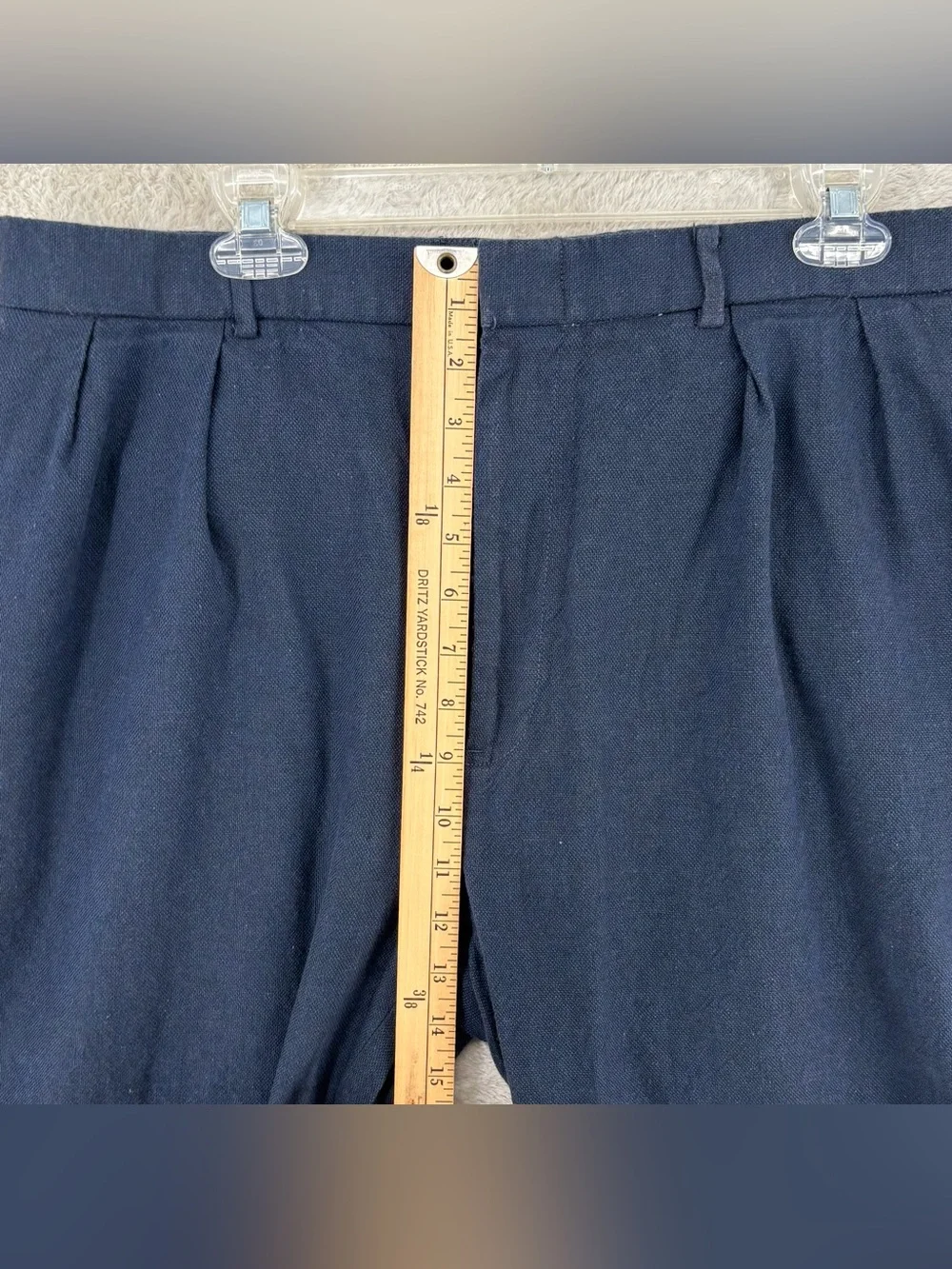 Polo Ralph Lauren Men’s 38x30 Navy Blue Pleated Wool Dress Pants Cuffed